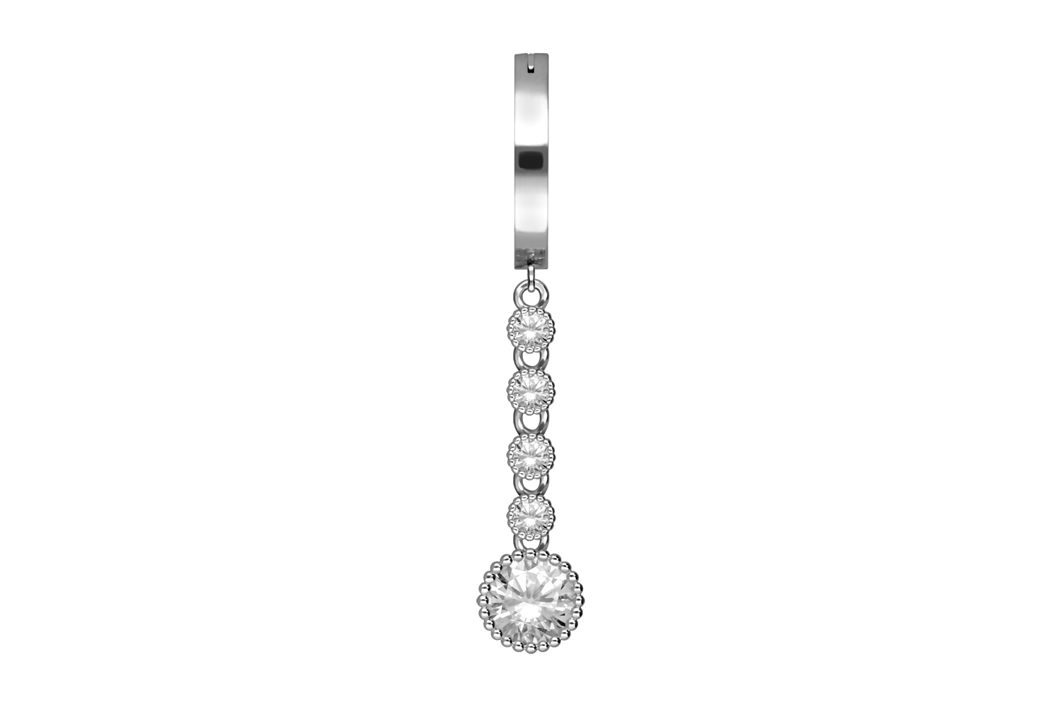 Titan Bauchnabelclicker Bauchnabelpiercing BOGEN + 5 KRISTALLE